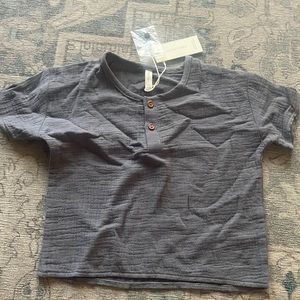 NWT Quincy mae washed indigo top